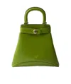 Prada Etude Buckle Leather Top-handle Bag In Green