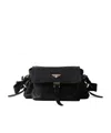 Prada Explore Medium Re-nylon Bag With Flap In Black