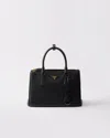 Prada Galleria Medium Leather Top-handle Bag In Black