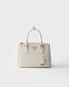 Prada Galleria Medium Leather Top-handle Bag In White