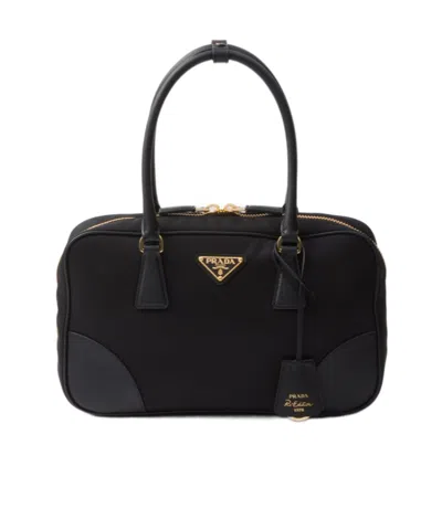 Prada Medium Re-edition 1978 Logo Tote Bag In Black