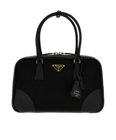 PRADA PRADA TRIANGLE-LOGO ZIPPED TOTE BAG