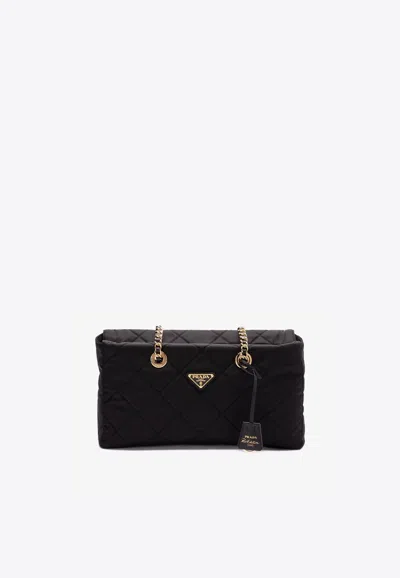 Prada Medium Re-edition 1995 Chaîne Shoulder Bag In Black
