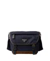 Prada Medium Re-nylon And Leather Shoulder Bag In Black