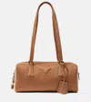 Prada Medium Re-nylon And Leather Shoulder Bag In Brown