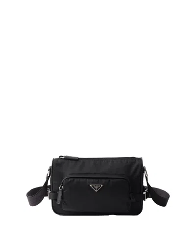 PRADA MEDIUM RE-NYLON AND SAFFIANO LEATHER SHOULDER BAG