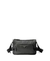 Prada Mens Green Medium Re-nylon And Saffiano-leather Shoulder Bag