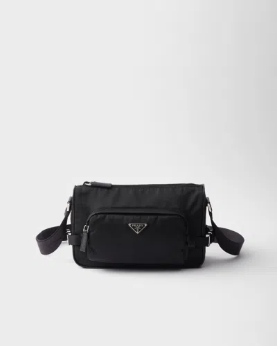 PRADA MEDIUM RE-NYLON AND SAFFIANO LEATHER SHOULDER BAG