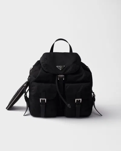 Prada Medium Re-nylon Backpack In Black