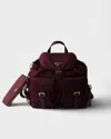 Prada Medium Re-nylon Backpack With Pouch In Burgundy