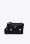 Prada Medium Re-nylon Crossbody Bag In Black