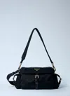 Prada Medium Re-nylon Explore Shoulder Bag In Black