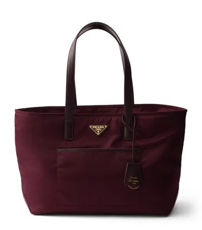 Prada Medium Re-nylon Re-edition 1978 Tote Bag In Burgundy