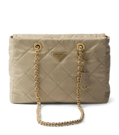 Prada Women's Re-edition 1978 Medium Re-nylon Tote Bag In Desert Beige