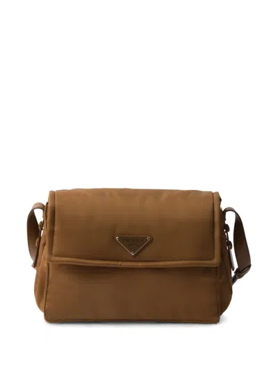 Prada Traveller Medium Padded Re-nylon Bag In Brown
