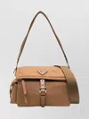 Prada Medium Re-nylon Shoulder Bag Flap In Brown