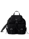 Prada Womens Black Re-nylon Medium Woven Backpack In Black