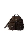 Prada Medium Re-nylon Backpack In Brown