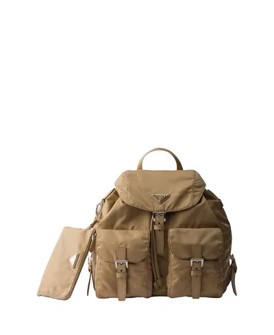 Prada Medium Re-nylon Backpack In Brown