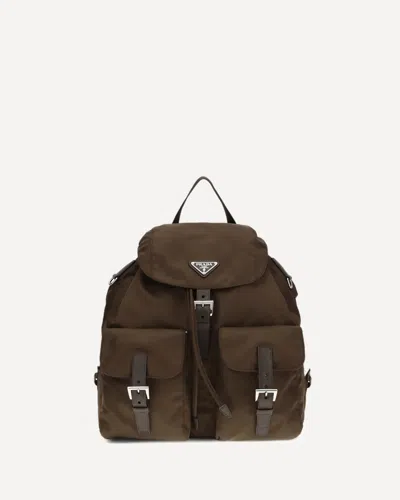 Prada Medium Re-nylon Backpack In Brown