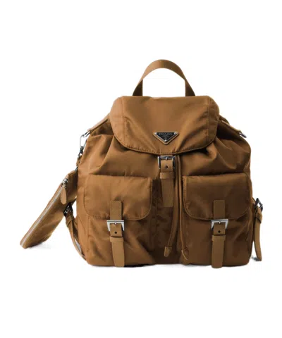 Prada Medium Re-nylon Backpack In Brown