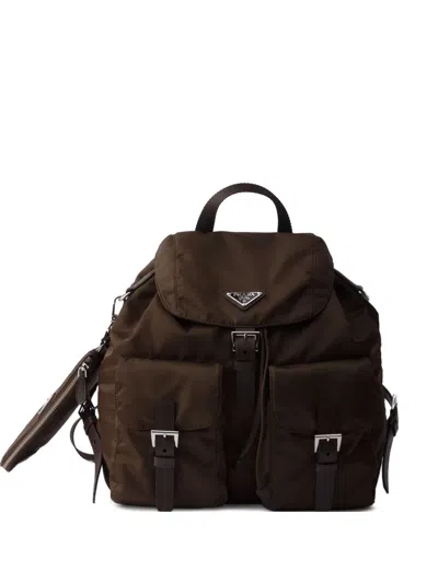 Prada Medium Re-nylon Backpack In Brown