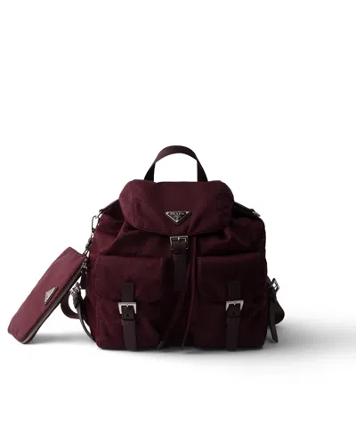Prada Medium Re-nylon Backpack In Burgundy