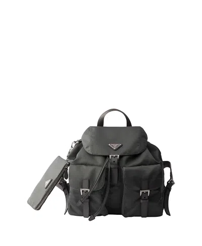 Prada Medium Re-nylon Backpack In Gray