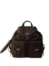 Prada Medium Re-nylon Backpack With Pouch In Brown
