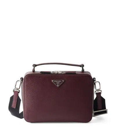 Prada Medium Saffiano Leather Brique Cross-body Bag In Pink