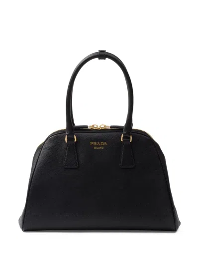 Prada Medium Saffiano Leather Tote Bag In Schwarz