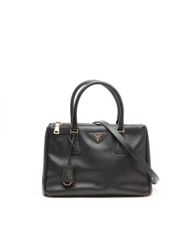 Prada Medium Saffiano Lux Galleria Double Zip Bag In Black