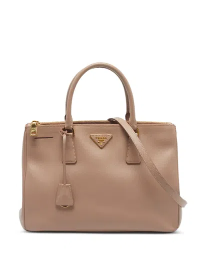 Pre-owned Prada Medium Saffiano Lux Tote Bag In Neutrals