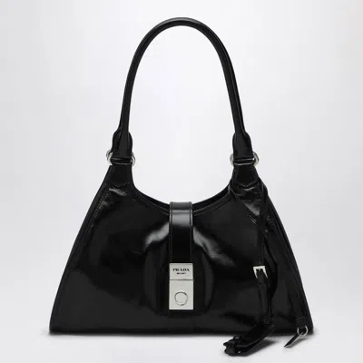 Prada Medium Shopping Bag Black In Gray