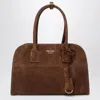 Prada Medium Shopping Bag In Cacao Colour Suede