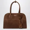 Prada Medium Shopping Bag In Cacao Colour Suede Women