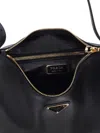 Prada Aimee Medium Leather Shoulder Bag In Black