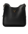 Prada Black Leather Shoulder Bag In Black