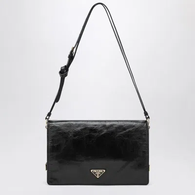 PRADA PRADA  MEDIUM SHOULDER BAG BLACK IN LEATHER