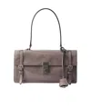 Prada Medium Buckle Flap Leather Shoulder Bag In Pewter