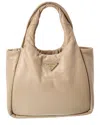 Prada Medium Soft Leather Tote In Neutral