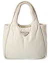 Prada Medium Soft Leather Tote In White