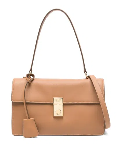 Prada Borsa A Mano In Pelle Cammello Donna In Brown