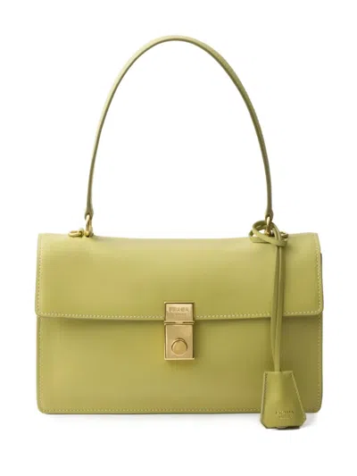 Prada Soft Sound Medium Leather Shoulder Bag In Pistachio Green