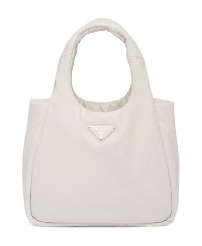 PRADA PRADA LOGO PLAQUE TOP HANDLE TOTE BAG