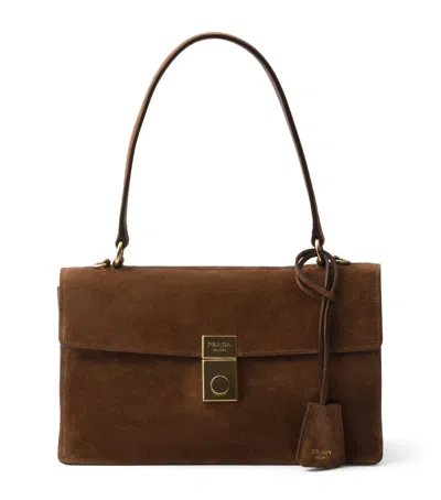 PRADA MEDIUM SUEDE SHOULDER BAG