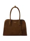 Prada Medium Structured Shopping Bag With Suede Finish