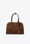 Prada Medium Shopping Bag In Cacao Colour Suede Women