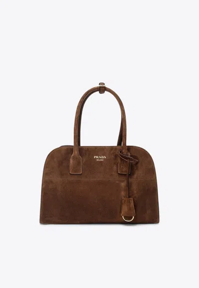 PRADA MEDIUM SUEDE TOTE BAG