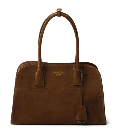 Prada Medium Suede Tote Bag